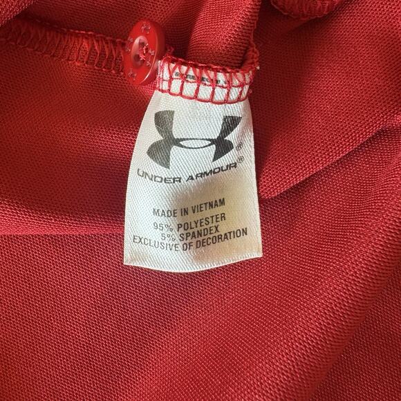 USC Under Armour Polo Shirt Mens Large Cardinal Red Trojans NCAA Football Golf - Picture 2 of 9